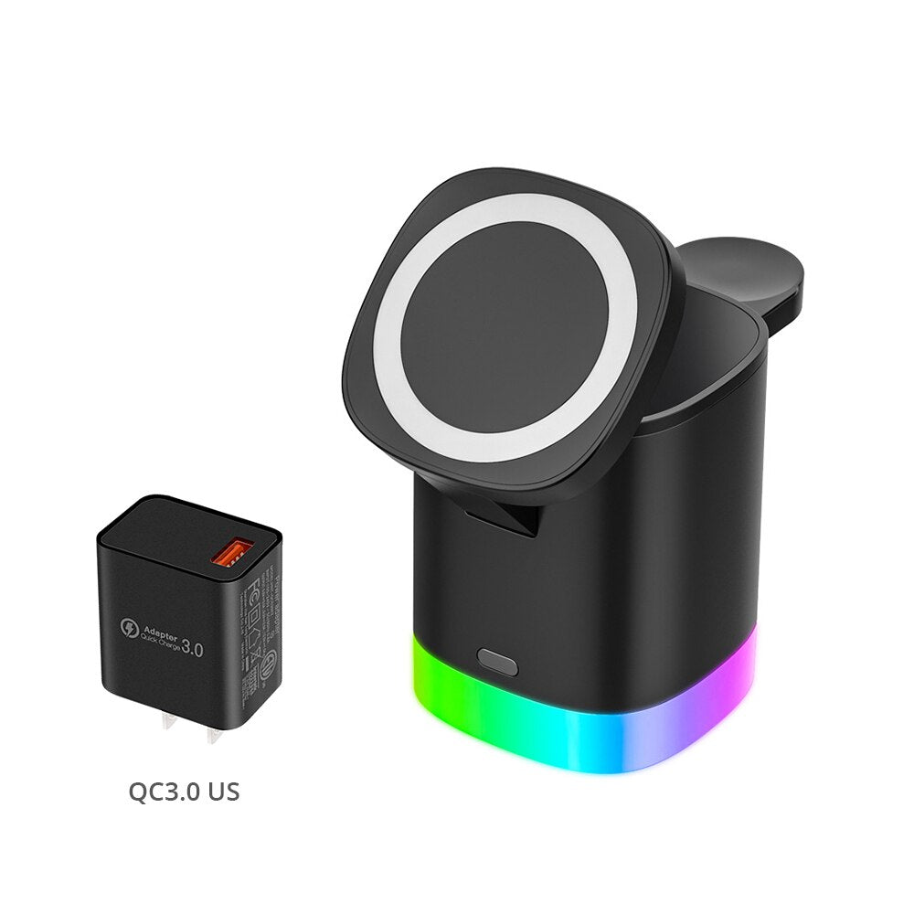 3 in 1 Folding Wireless Charger for Apple Watch, AirPods & iPhone