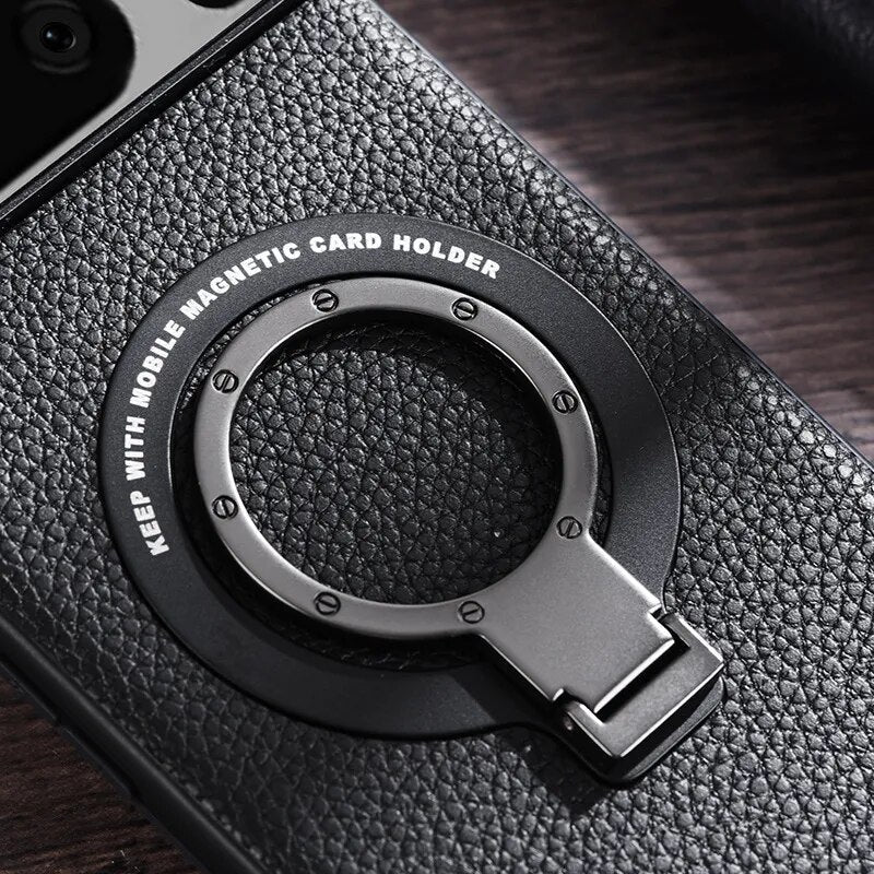 Magnetic Leather Case with Bracket for Google Pixel 8 Series