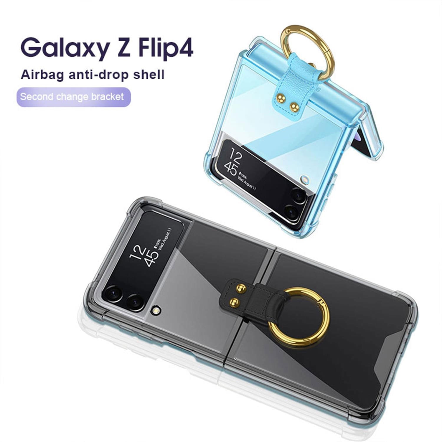 Transparent Case with Ring Bracket For Samsung Galaxy Z Flip 4 - Galaxy Z Flip 4 Case