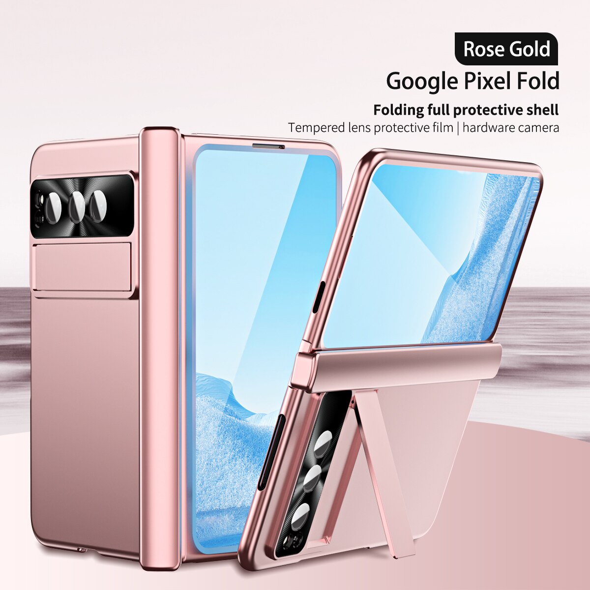 Plating Shockproof Cover With Screen Protector For Google Pixel Fold - The Pixel Store