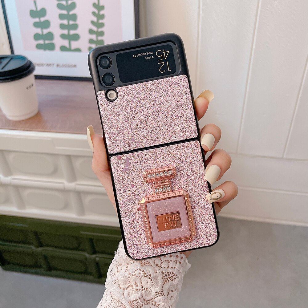 Luxury Case With Perfume Bottle Bracket for Samsung Galaxy Z Flip 4 - Galaxy Z Flip 4 Case