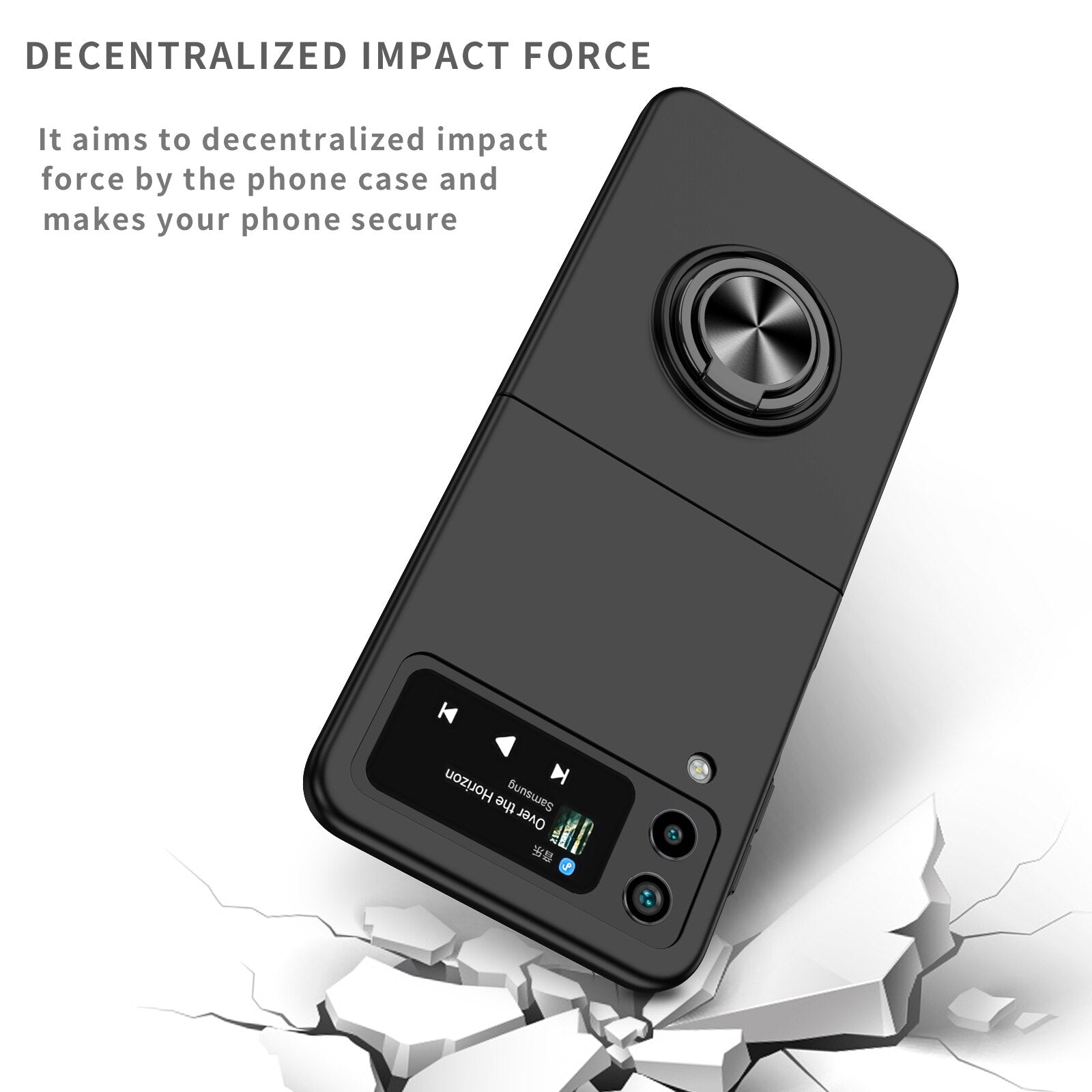 Ultra Thin Case with Magnetic Ring Bracket for Samsung Galaxy Z Flip 4 - Galaxy Z Flip 4 Case