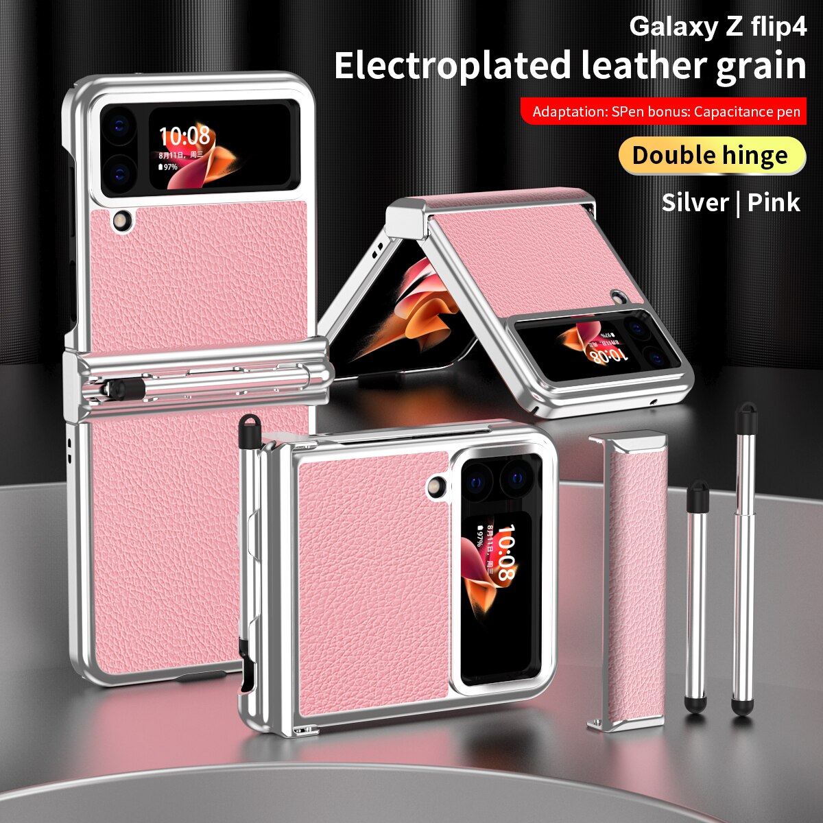 Luxury Leather Case (Pen Slot) For Samsung Galaxy Z Flip 4 - Galaxy Z Flip 4 Case
