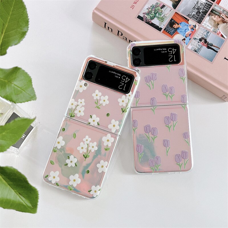 Retro Tulip Flower Case for Samsung Galaxy Z Flip 4 - Galaxy Z Flip 4 Case