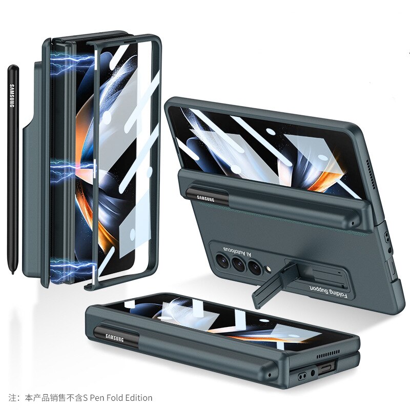 Full Protection Magnet Hinge Pen Slot Case for Samsung Galaxy Z Fold 4