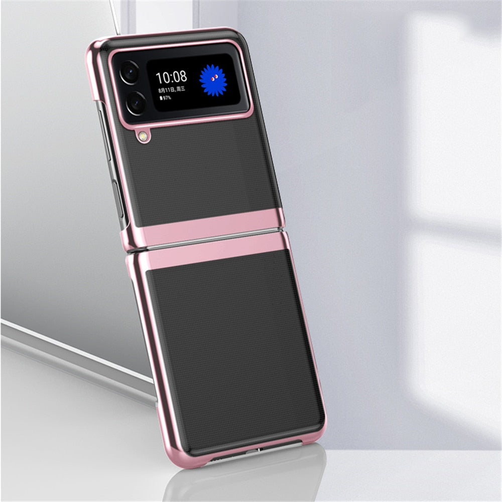 Luxury Ultra-thin Plating Transparent Case For Samsung Galaxy Z Flip 4 - Galaxy Z Flip 4 Case