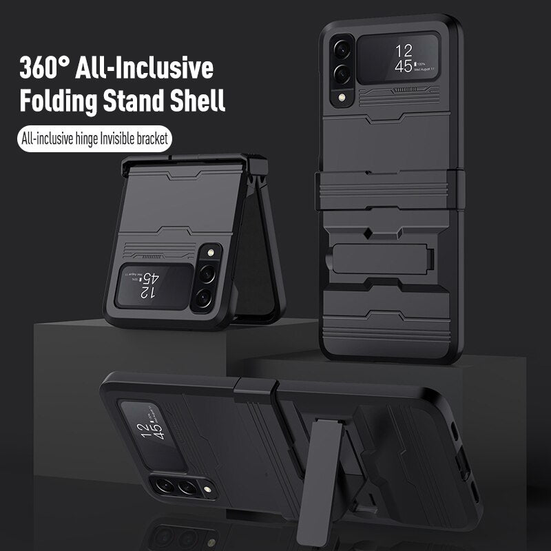 Shockproof Armor Case with Bracket Stand for Samsung Galaxy Z Flip4 - Galaxy Z Flip 4 Case