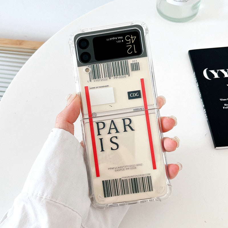 Air Ticket Travel Case For Samsung Galaxy Z Flip 4 - Galaxy Z Flip 4 Case