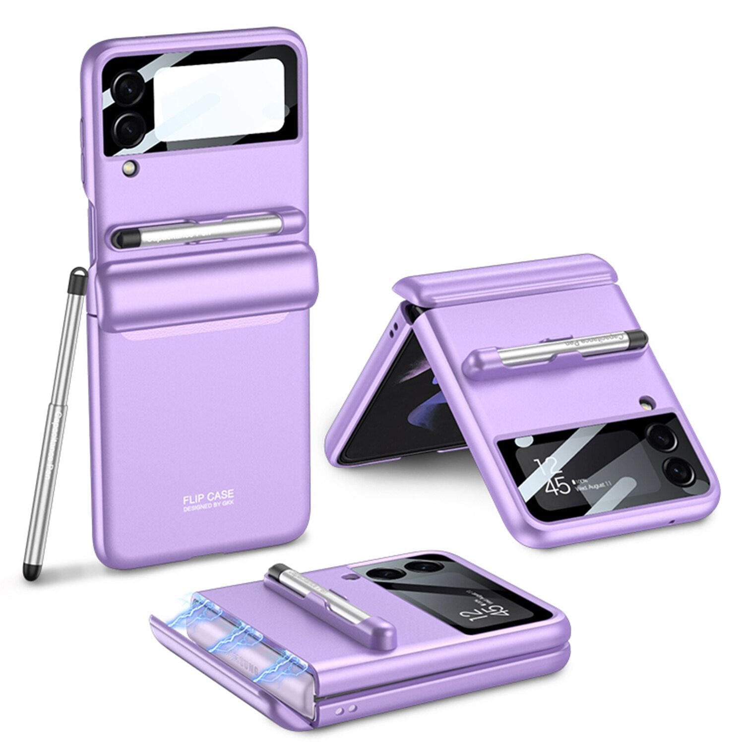Magnetic Hinge Case with Pen For Samsung Galaxy Z Flip 4 - Galaxy Z Flip 4 Case