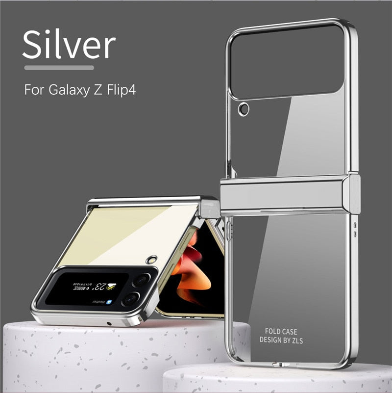Transparent Plating Frame Full Protection For Galaxy Z Flip 4 - Galaxy Z Flip 4 Case