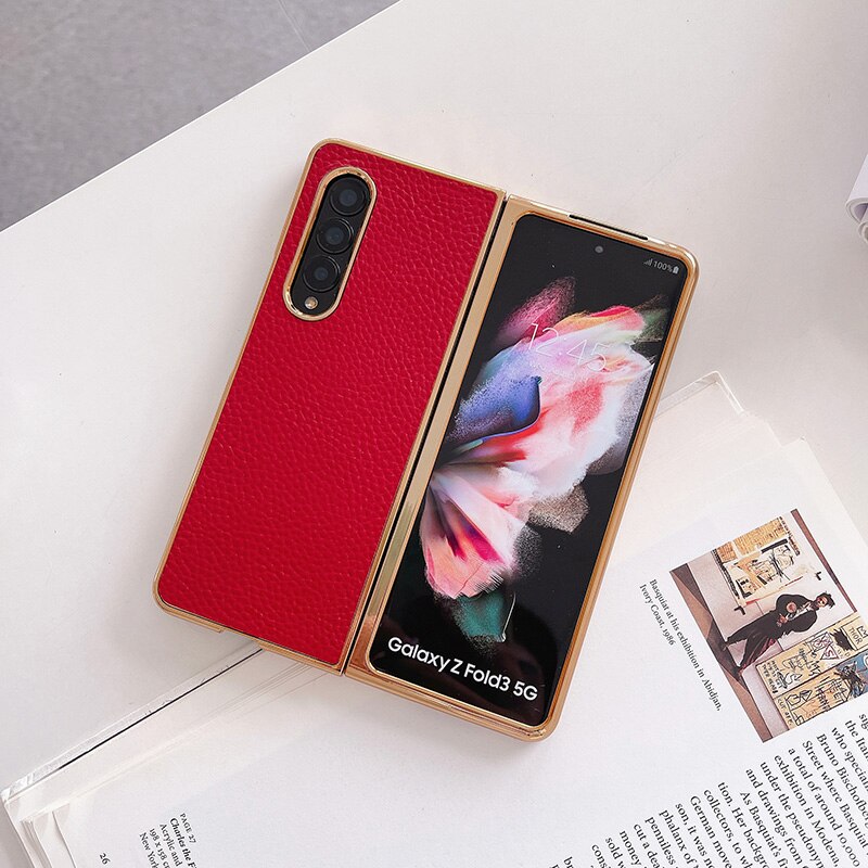 Luxury Leather Hard Case For Samsung Galaxy Z Fold 4