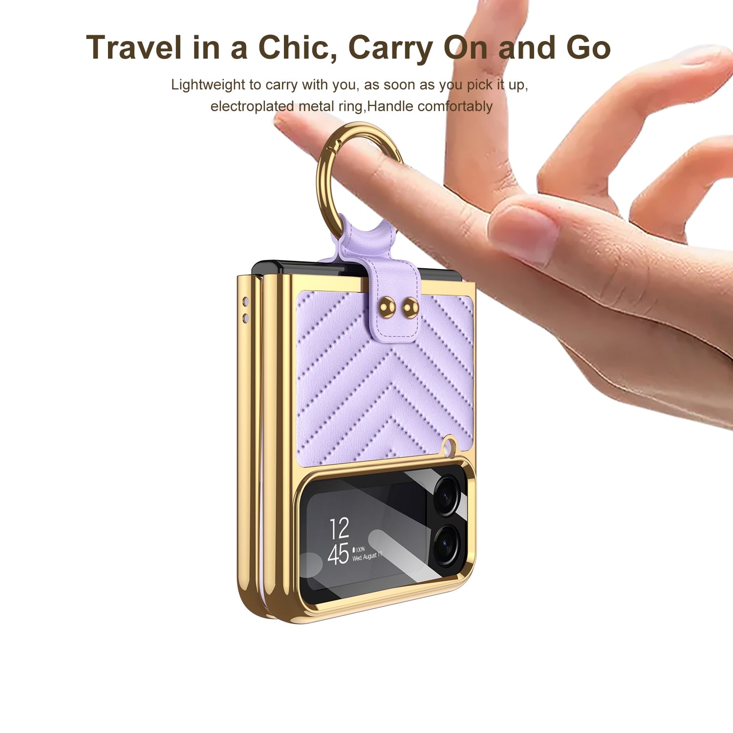 Luxury Electroplated Ring Holder Case For Samsung Galaxy Z Flip 4 - Galaxy Z Flip 4 Case