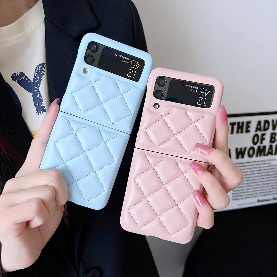 New Fashion Lattice Down Jacket Phone Case For Samsung Galaxy Z Flip 4 - Galaxy Z Flip 4 Case