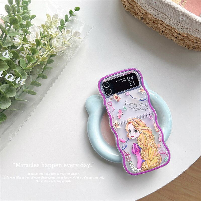 Cute Cartoon Case with bracele for Samsung Galaxy Z Flip 3 & 4