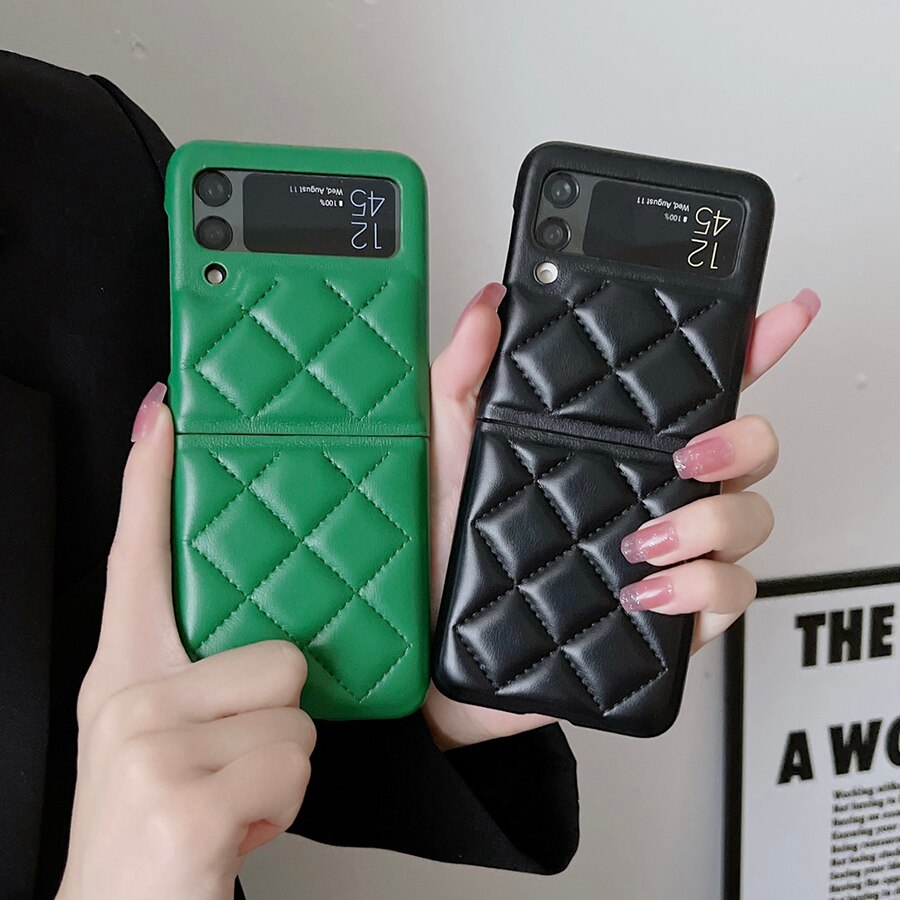 New Fashion Lattice Down Jacket Phone Case For Samsung Galaxy Z Flip 4 - Galaxy Z Flip 4 Case