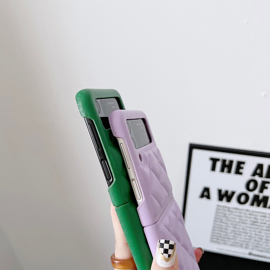 New Fashion Lattice Down Jacket Phone Case For Samsung Galaxy Z Flip 4 - Galaxy Z Flip 4 Case