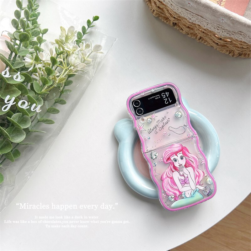Cute Cartoon Case with bracele for Samsung Galaxy Z Flip 3 & 4