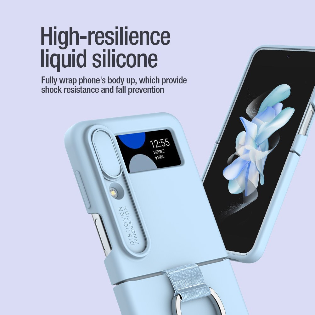 Silky Liquid Silicone Case For Galaxy Z Flip 4 Slide Camera Protection - Galaxy Z Flip 4 Case