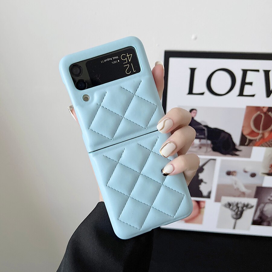 New Fashion Lattice Down Jacket Phone Case For Samsung Galaxy Z Flip 4 - Galaxy Z Flip 4 Case