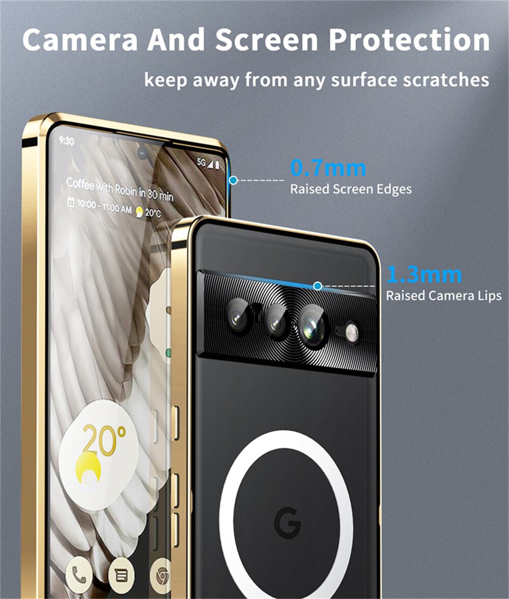 MagSafe Shockproof Metal Armor Case For Google Pixel 7 Pro - The Pixel Store