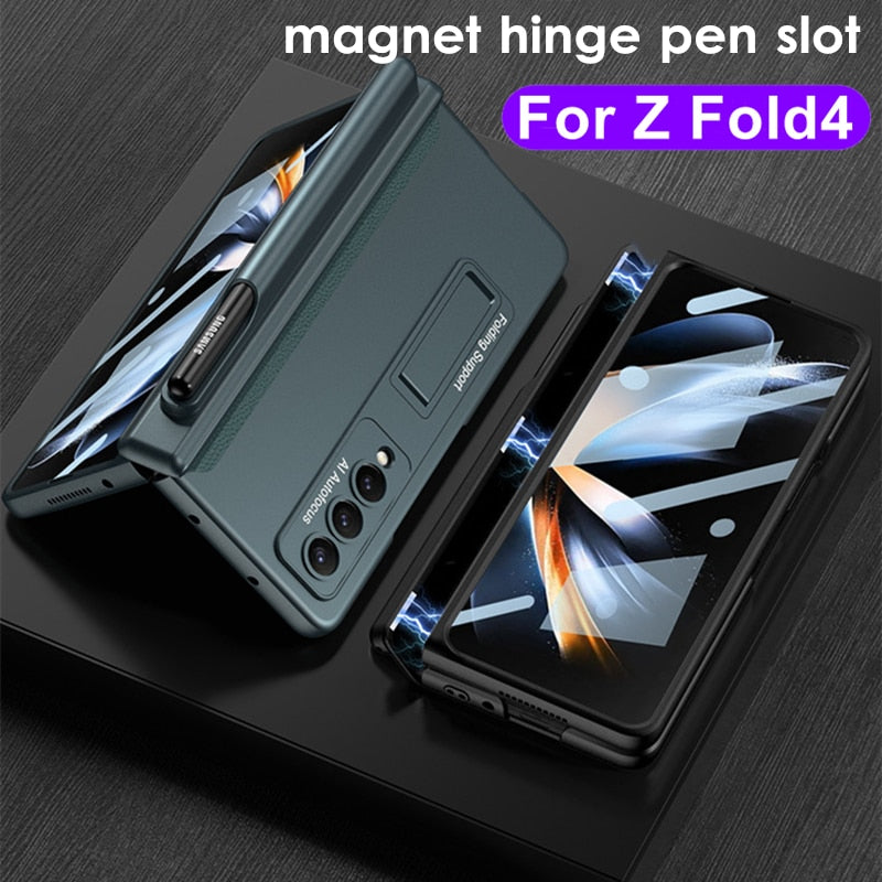 Full Protection Magnet Hinge Pen Slot Case for Samsung Galaxy Z Fold 4