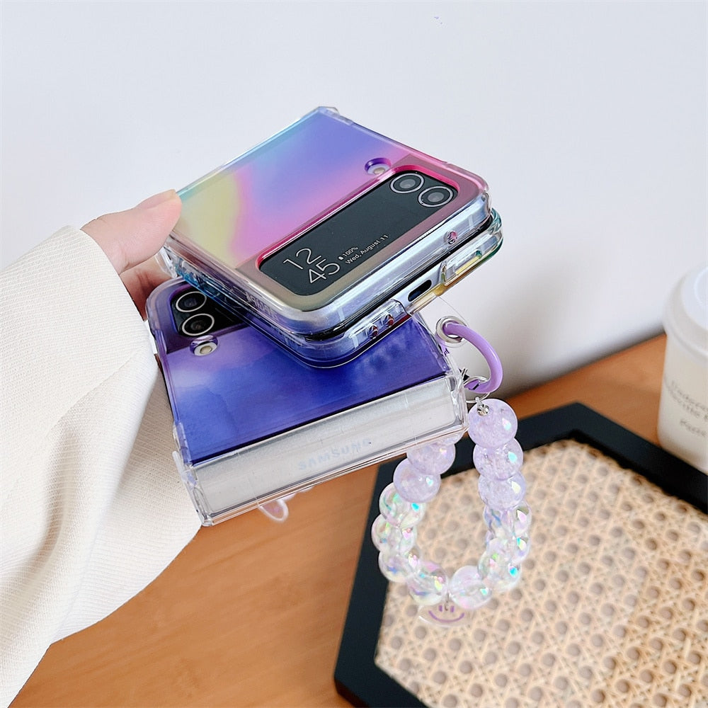 Happy Smile Clear Case with Bracelet For Samsung Galaxy Z Flip 3 & 4