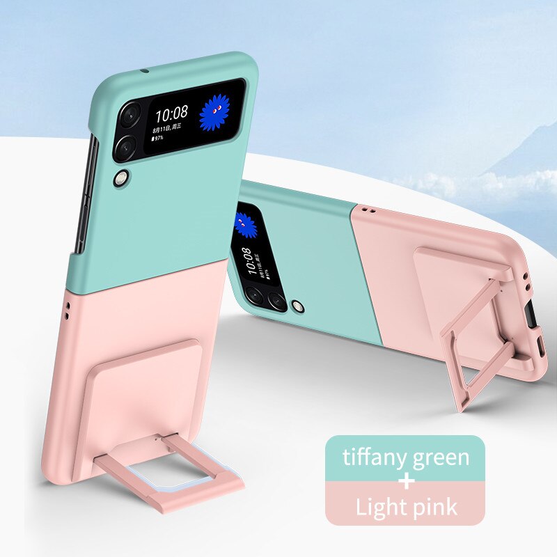 Contrasting Colors Case with Invisible Bracket For Samsung Galaxy Z Flip 4 - Galaxy Z Flip 4 Case