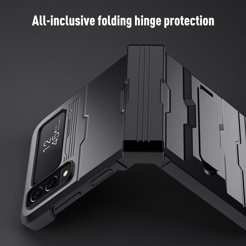 Shockproof Armor Case with Bracket Stand for Samsung Galaxy Z Flip4 - Galaxy Z Flip 4 Case