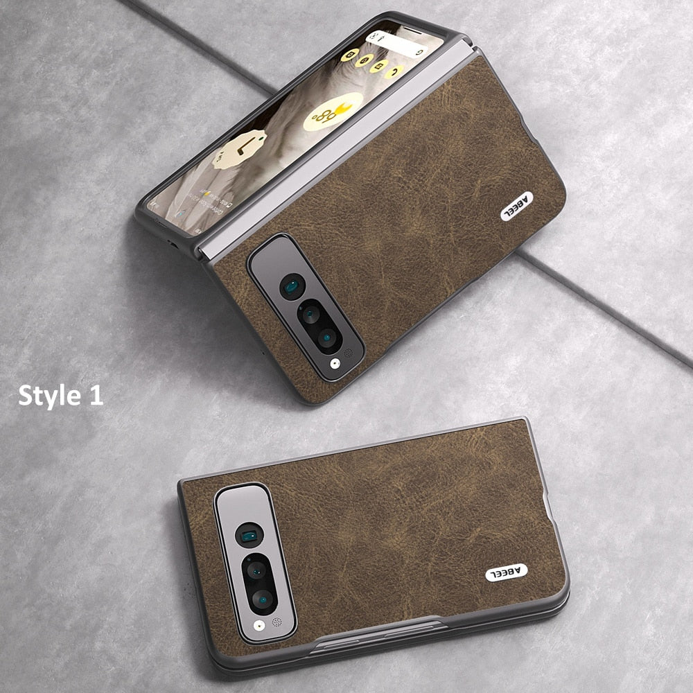 Google Pixel Fold Leather Case - Vintage Shell - The Pixel Store