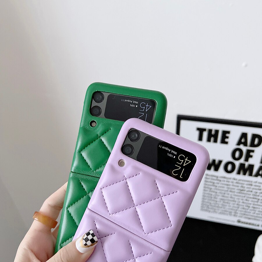 New Fashion Lattice Down Jacket Phone Case For Samsung Galaxy Z Flip 4 - Galaxy Z Flip 4 Case