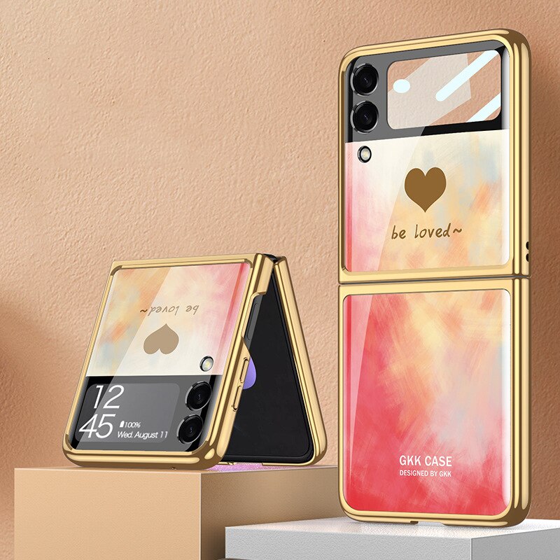 Plating Tempered Glass case For Samsung Galaxy Z Flip 4 - Galaxy Z Flip 4 Case