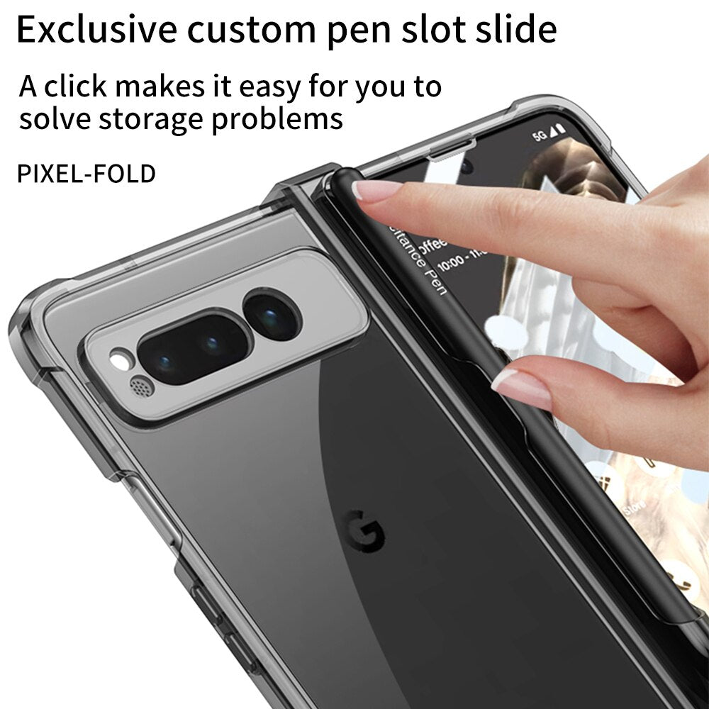 Transparent Shockproof Case with Pen Holder For Google Pixel Fold - The Pixel Store
