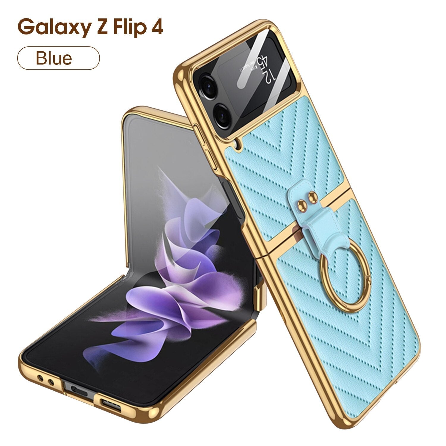 Luxury Electroplated Ring Holder Case For Samsung Galaxy Z Flip 4 - Galaxy Z Flip 4 Case