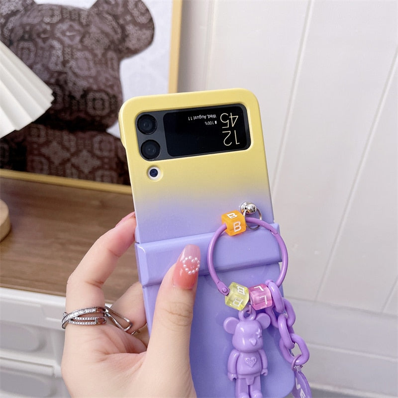 Cute Bear Pendant Case For Samsung Galaxy Z Flip 4