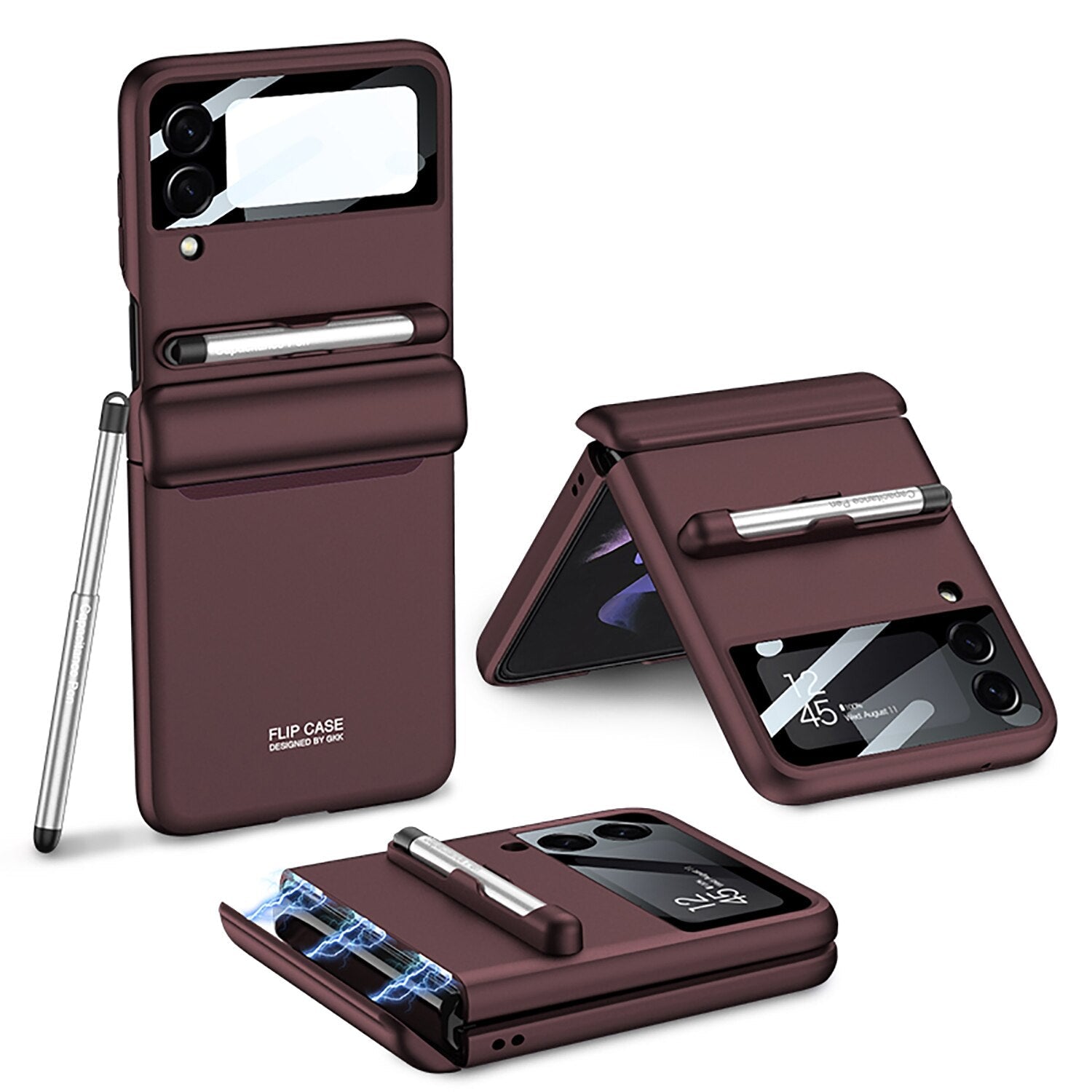 Magnetic Hinge Case with Pen For Samsung Galaxy Z Flip 4 - Galaxy Z Flip 4 Case