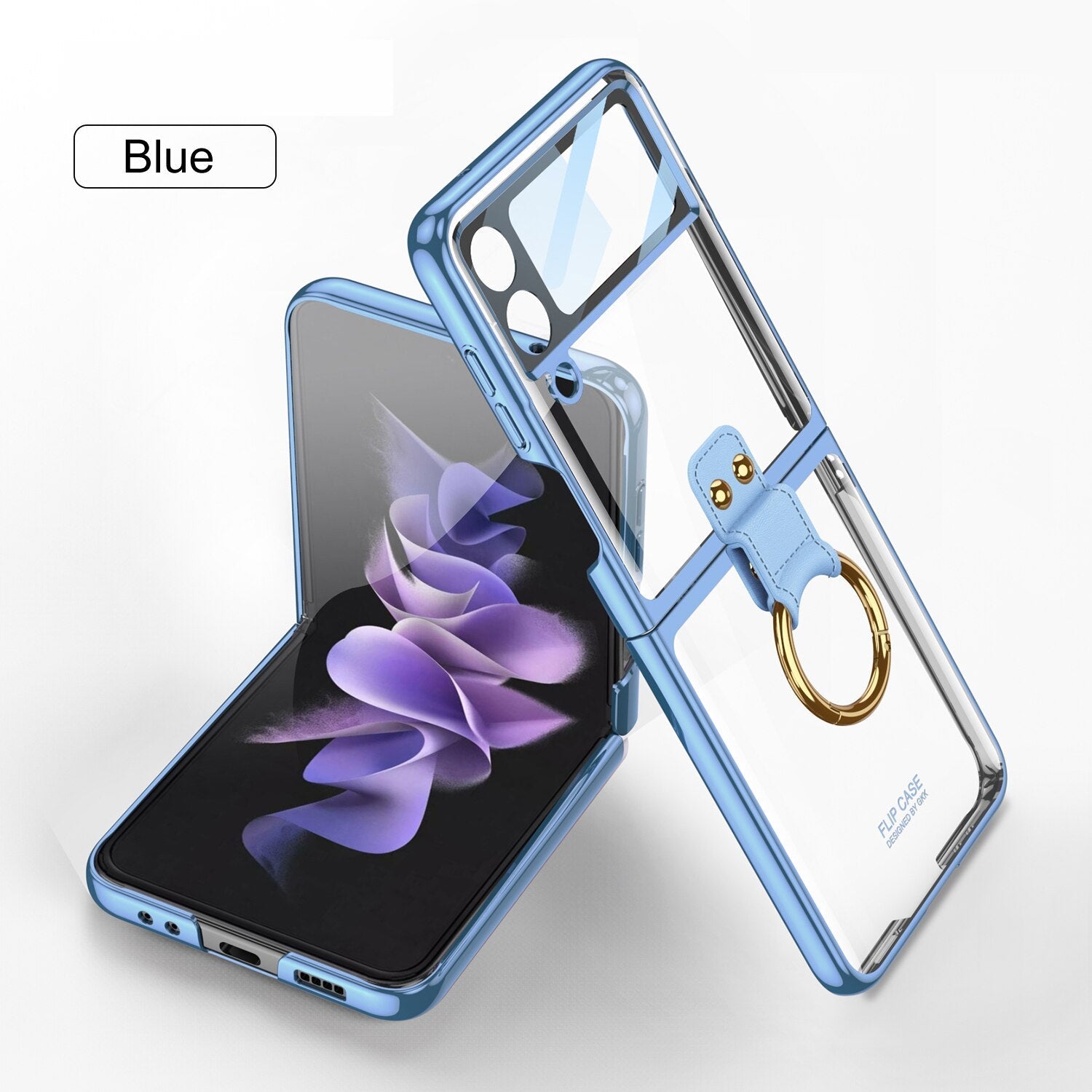 Transparent Case with Ring Holder for Samsung Galaxy Z Flip 4 - Galaxy Z Flip 4 Case