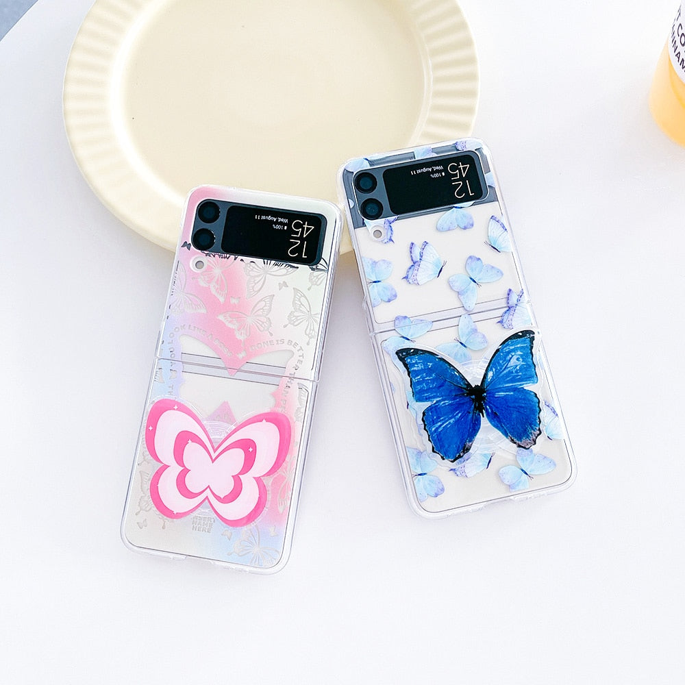 Butterfly Painted Shockproof Case For Samsung Galaxy Z Flip 4 - Galaxy Z Flip 4 Case