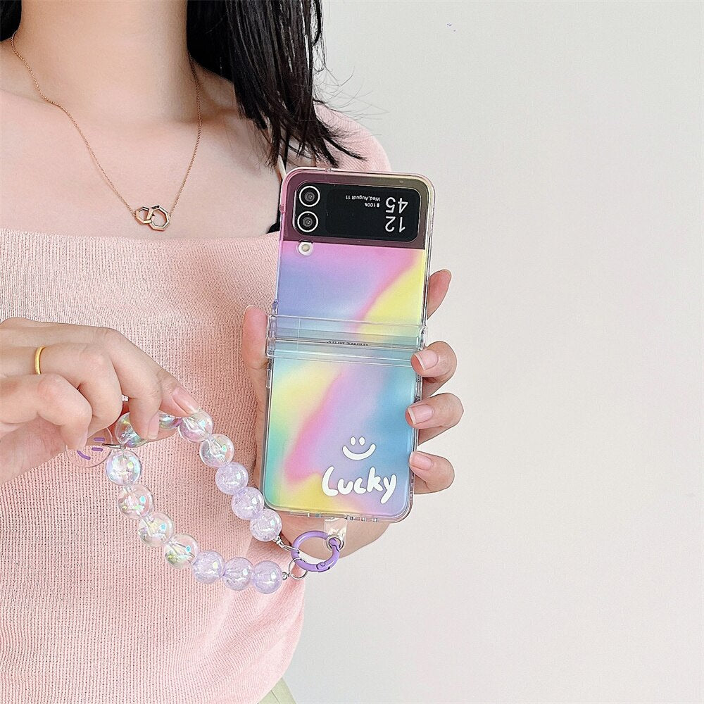 Happy Smile Clear Case with Bracelet For Samsung Galaxy Z Flip 3 & 4