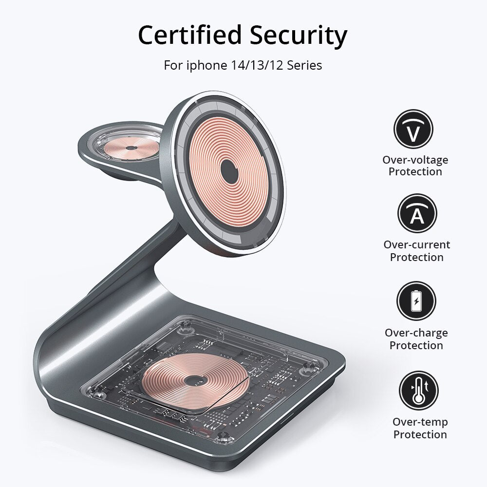 3 in 1 Fast Magnetic Wireless Charger for iPhone - iHive