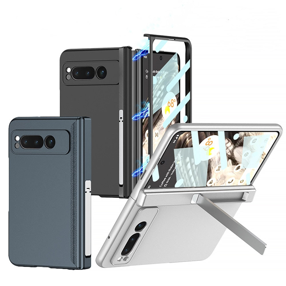 Magnetic Hinge Case With Screen protector and Holder For Google Pixel Fold