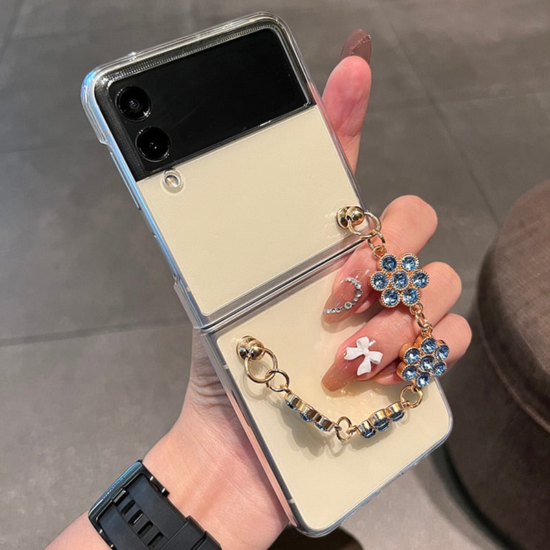 Luxury Rhinestone Bracelet Case For Samsung Galaxy Z Flip 4 - Galaxy Z Flip 4 Case