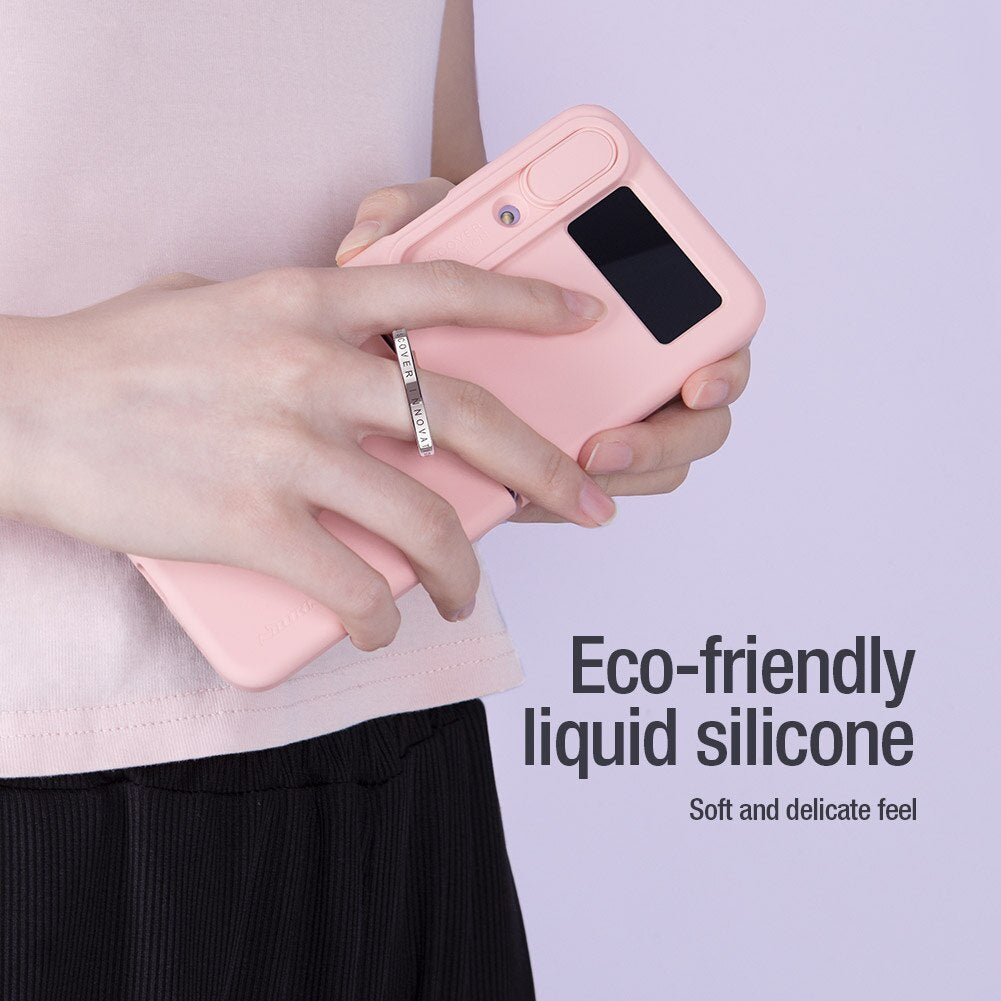 Silky Liquid Silicone Case For Galaxy Z Flip 4 Slide Camera Protection - Galaxy Z Flip 4 Case