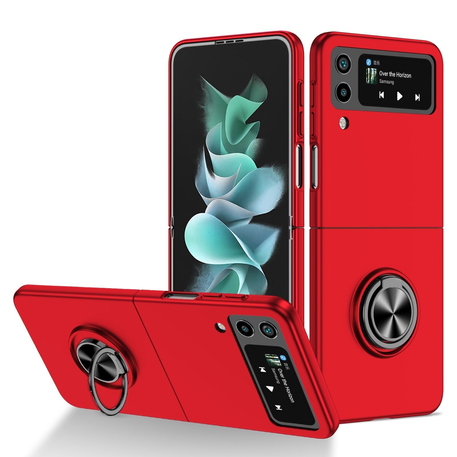 Ultra Thin Case with Magnetic Ring Bracket for Samsung Galaxy Z Flip 4 - Galaxy Z Flip 4 Case