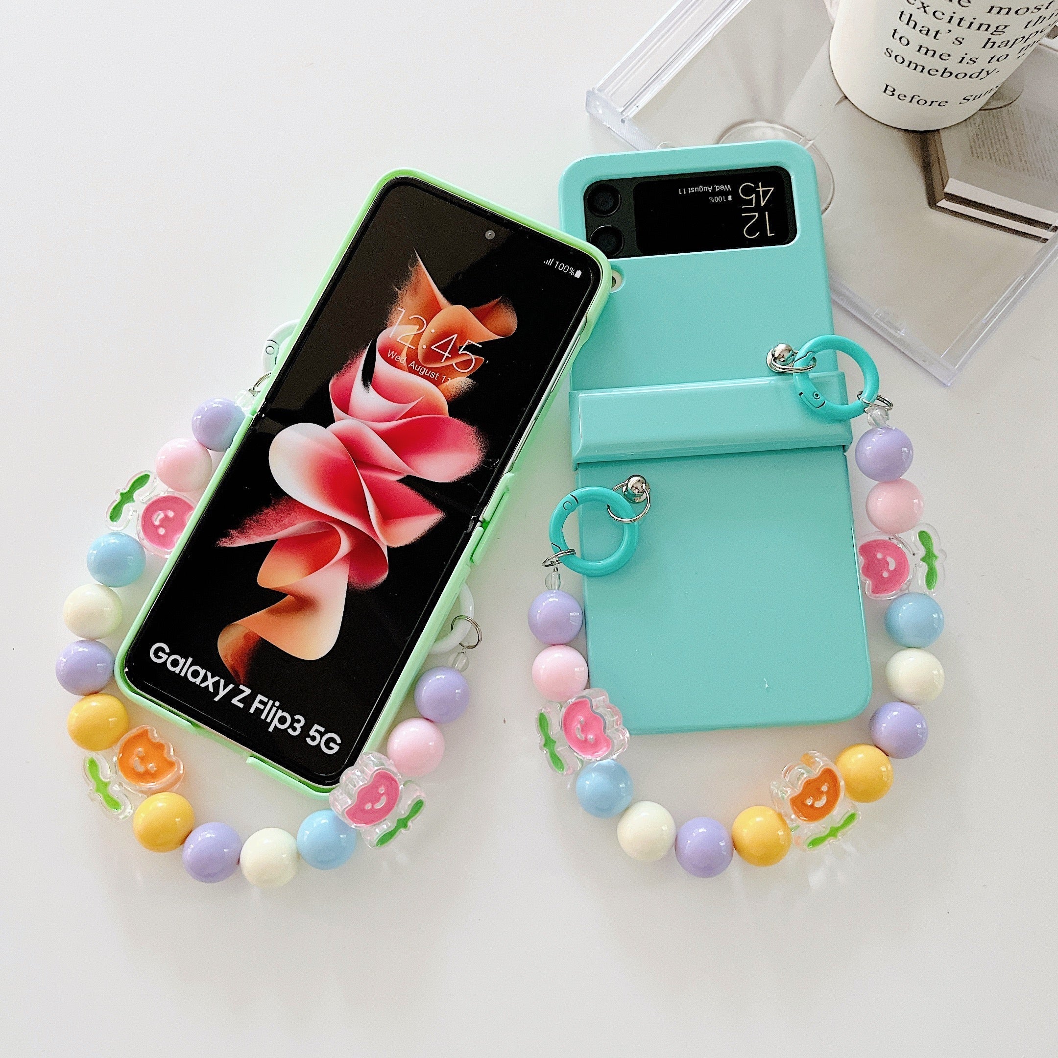Cute Colorful Flowers Bracelet Phone Case For Samsung Galaxy Z Flip 4 - Galaxy Z Flip 4 Case
