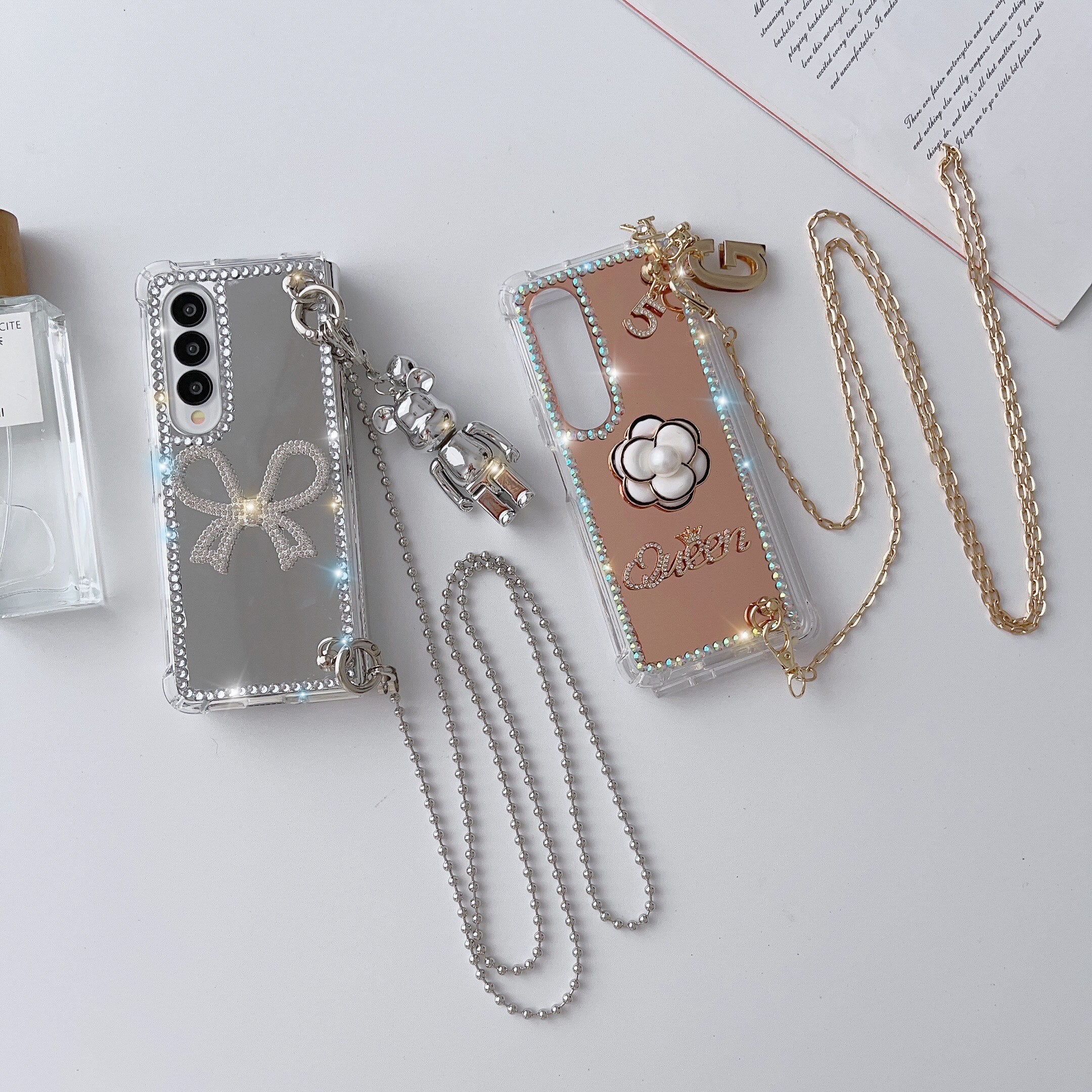 Luxury Diamond Case With Crossbody Chain For Samsung Galaxy Z Fold 4 & 3