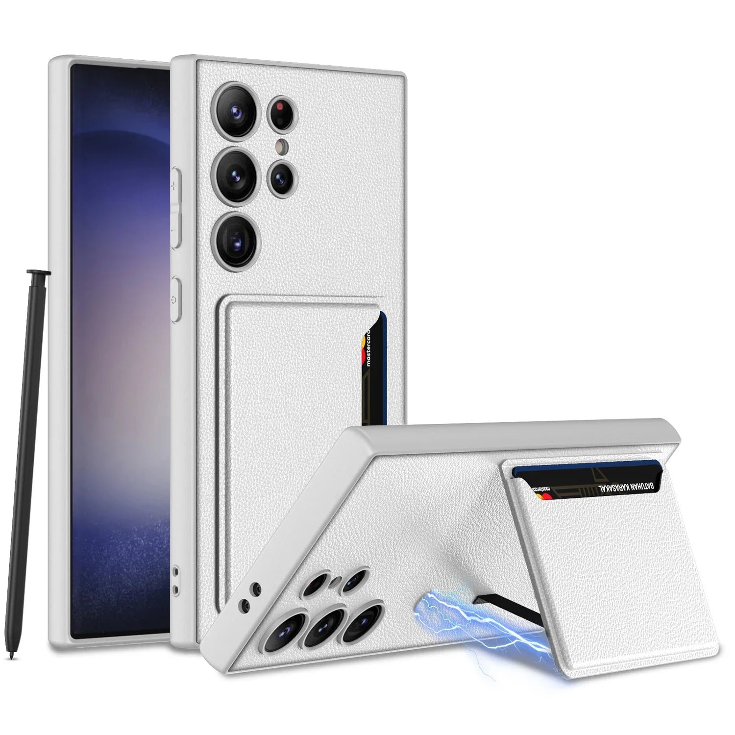 Ultra Thin Leather Case with Magnetic Card Bag For Samsung Galaxy S24 Series - S Ultra Case