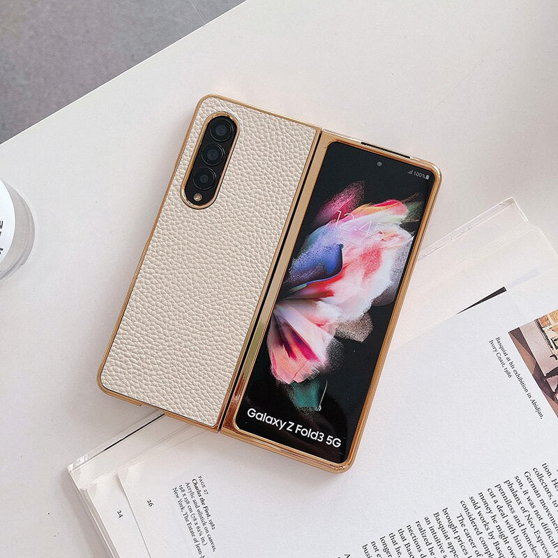 Luxury Leather Hard Case For Samsung Galaxy Z Fold 4