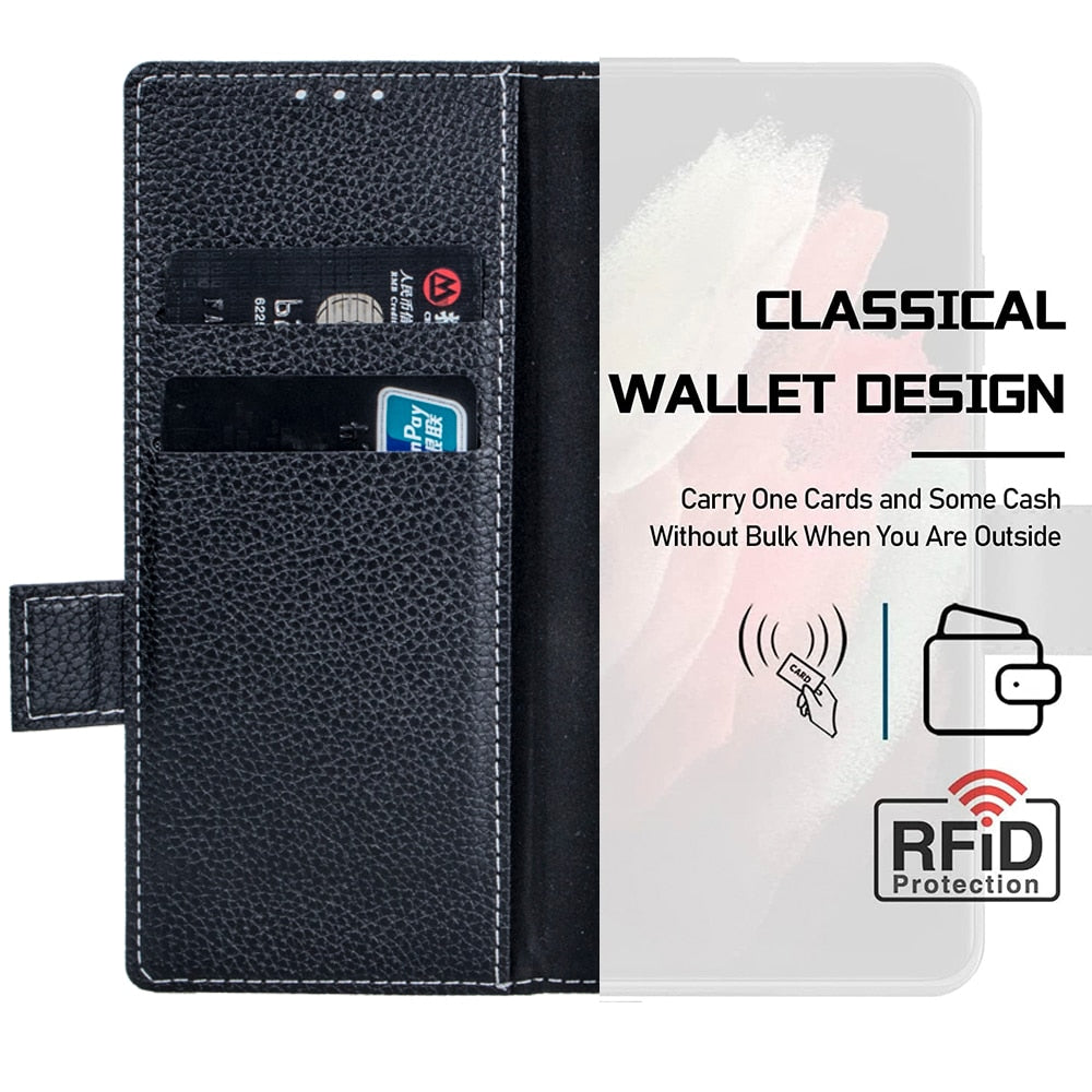 Leather Z Fold 4 Case With Pen Holder and Slot Camera Cover