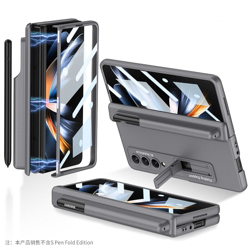 Full Protection Magnet Hinge Pen Slot Case for Samsung Galaxy Z Fold 4
