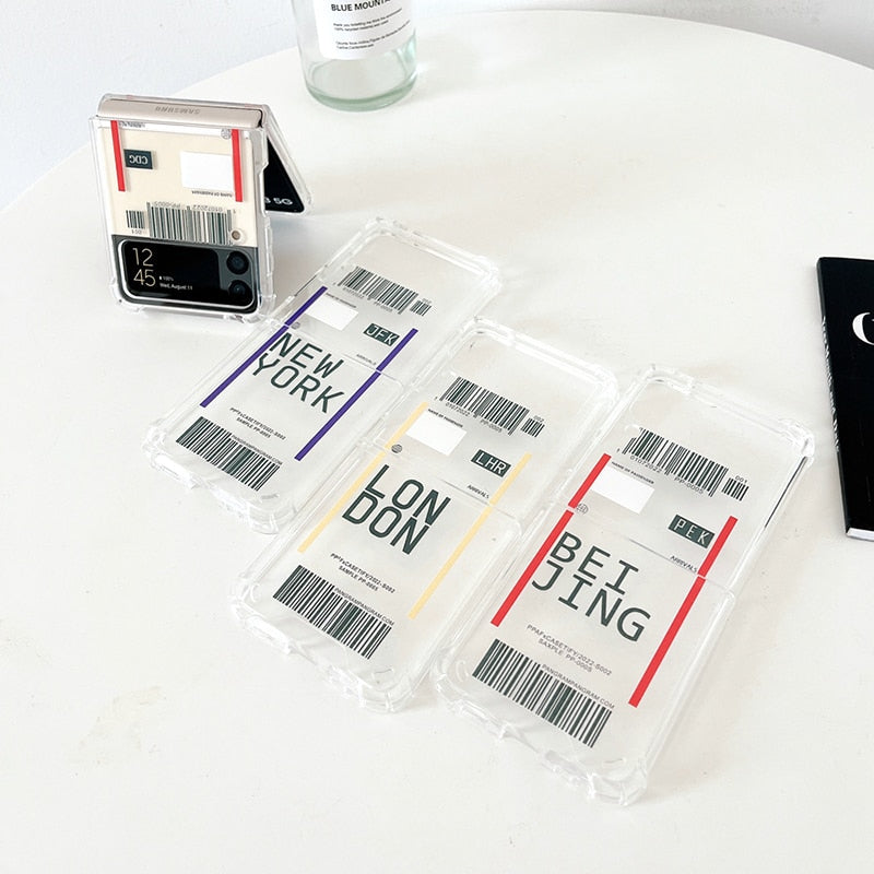 Air Ticket Travel Case For Samsung Galaxy Z Flip 4 - Galaxy Z Flip 4 Case